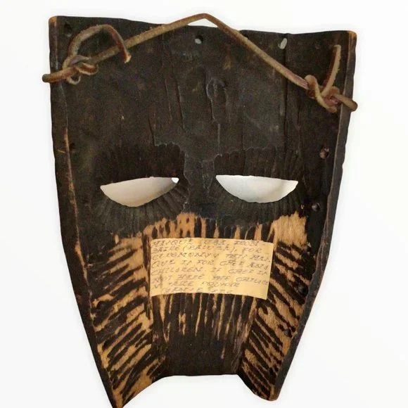 South American Hand Carved Ceremonial Mask from Chile